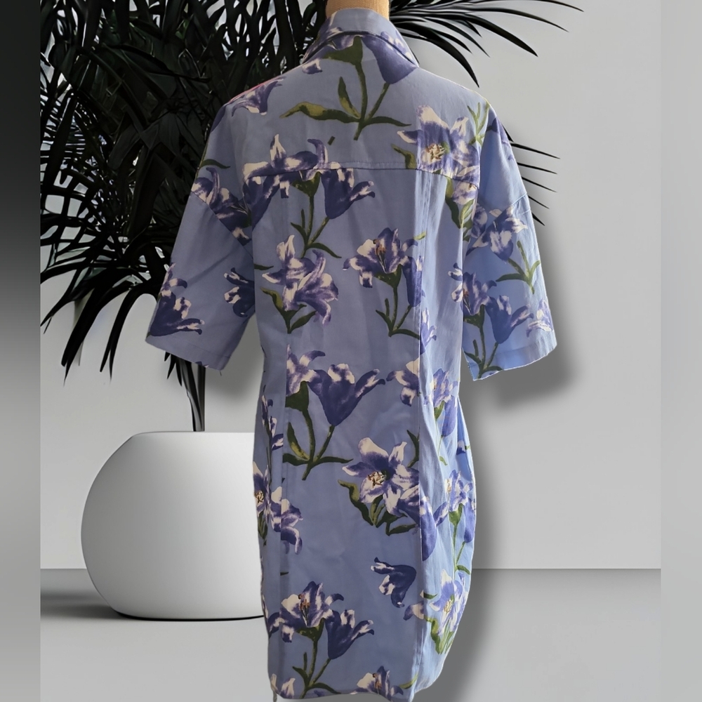 ASOS Design TWILL MINI SHIRT DRESS IN FLORAL PRINT. Size 12. NWOT - Picture 7 of 8